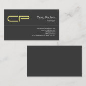 Carte de visite de Monogramme chic gris tendance (Devant / Derrière)