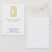 Carte de visite de monogramme couleur noir or (Devant / Derrière)