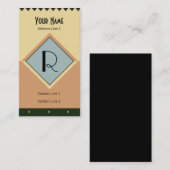 Carte de visite de monogramme d'art déco (Devant / Derrière)