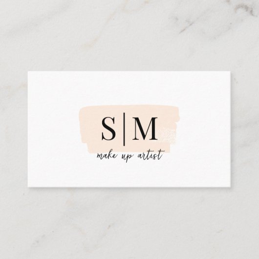 Carte de visite de monogramme de code QR (Devant)