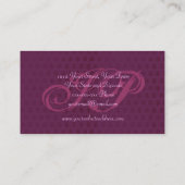 Carte de visite de monogramme de damassé de rose (Dos)