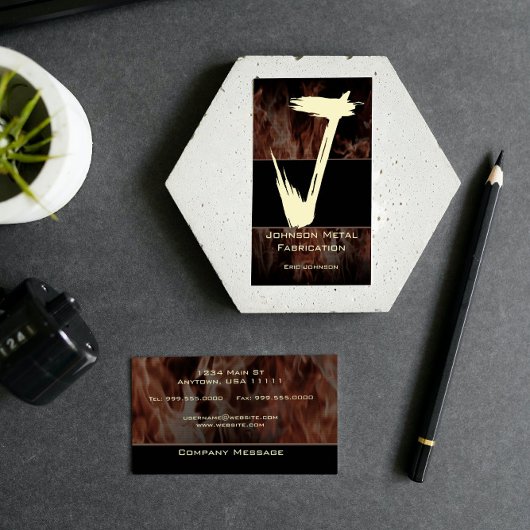 Carte de visite de monogramme de flamme J