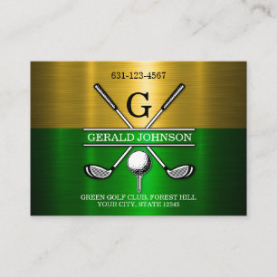Carte de visite de Monogramme de Golf simple sur m