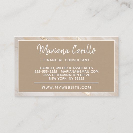 Carte de visite de monogramme de marbre de marbre (Dos)