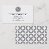 Carte de visite de monogramme de motif (ardoise) (Devant / Derrière)