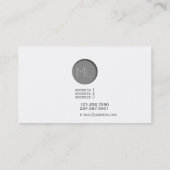 Carte de visite de monogramme de point de relief (Dos)