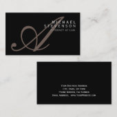 Carte de visite de monogramme de script (Devant / Derrière)