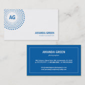 Carte de visite de monogramme de spectre (bleu) (Devant / Derrière)