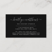 Carte de visite de monogramme des cercles d'argent (Dos)