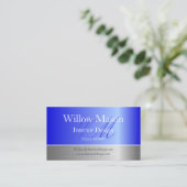 Carte de visite de monogramme en acier brossé et h (Debout devant)