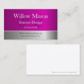 Carte de visite de monogramme en acier brossé et h (Devant / Derrière)