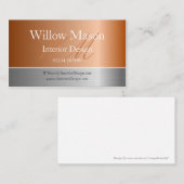 Carte de visite de monogramme en cuivre et acier b (Devant / Derrière)