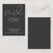 Carte de visite de monogramme gris design (Devant / Derrière)
