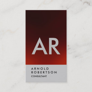 Carte de visite de monogramme gris foncé clair