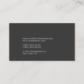 Carte de visite de Monogramme gris-gris-gris-gris- (Dos)