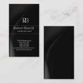 Carte de visite de monogramme gris moderne (Devant / Derrière)