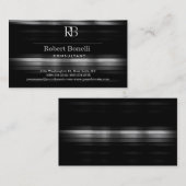 Carte de visite de monogramme gris moderne (Devant / Derrière)