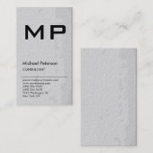 Carte de visite de monogramme gris Motif (Devant / Derrière)