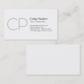 Carte de visite de Monogramme gris-noir (Devant / Derrière)