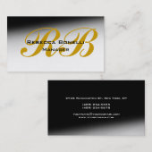 Carte de visite de Monogramme gris-noir tendance (Devant / Derrière)