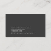 Carte de visite de monogramme gris tendance blanc (Dos)