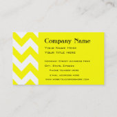 Carte de visite de monogramme jaune gras Chevron (Dos)