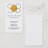 Carte de visite de Monogramme jaune gris noir (Devant / Derrière)