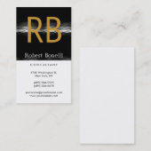 Carte de visite de Monogramme jaune gris noir (Devant / Derrière)