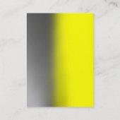 Carte de visite de monogramme jaune gris vertical (Dos)