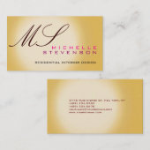 Carte de visite de monogramme mignon (Devant / Derrière)