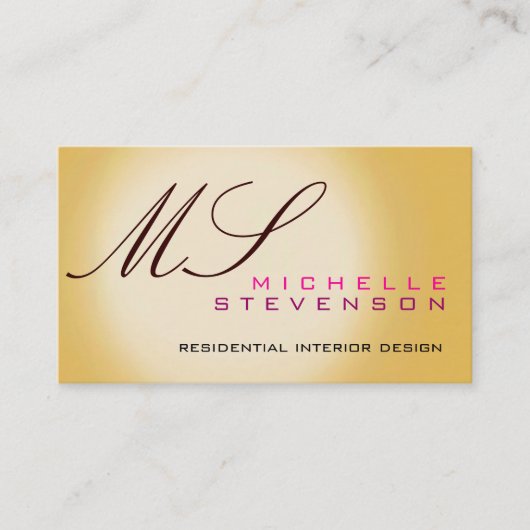 Carte de visite de monogramme mignon (Devant)