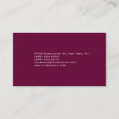 Carte de visite de monogramme mignon rose violet (Dos)