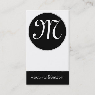 Carte de visite de monogramme : : Minimal noir et