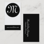 Carte de visite de monogramme : : Minimal noir et (Devant / Derrière)
