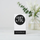 Carte de visite de monogramme : : Minimal noir et (Debout devant)