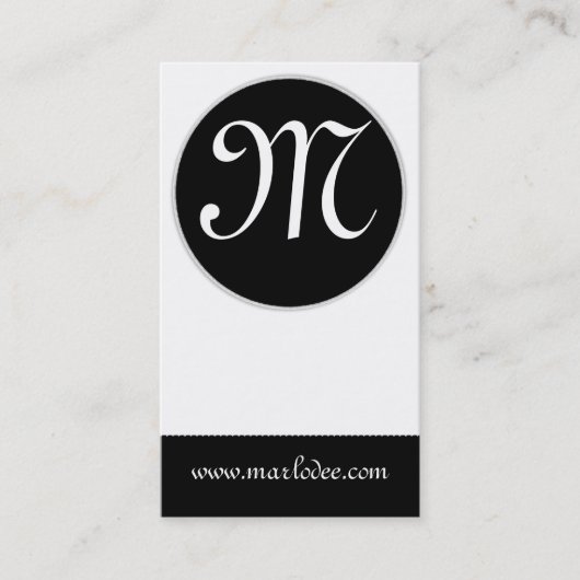 Carte de visite de monogramme : : Minimal noir et (Devant)