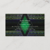 Carte de visite de monogramme Modèle de Wild Neon (Dos)