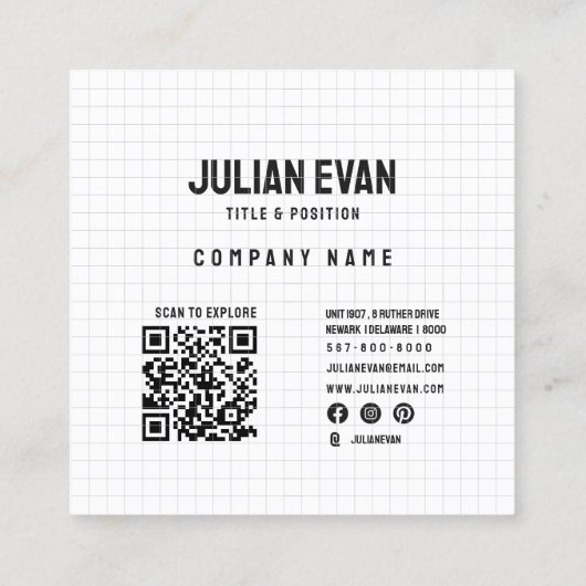 Carte de visite de Monogramme noir Arche rétro mod (Dos)