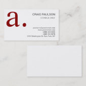 Carte de visite de monogramme noir blanc foncé gri (Devant / Derrière)