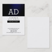 Carte de visite de Monogramme noir blanc tendance (Devant / Derrière)