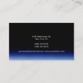 Carte de visite de monogramme noir bleu (Dos)