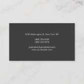 Carte de visite de Monogramme noir gris charmant (Dos)