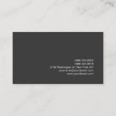 Carte de visite de Monogramme noir gris clair (Dos)