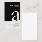 Carte de visite de monogramme noir mécanique (Devant / Derrière)