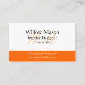 Carte de visite de monogramme orange et blanc (Devant)
