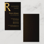 Carte de visite de monogramme professionnel Gold E (Devant / Derrière)