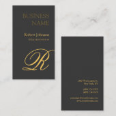 Carte de visite de monogramme professionnel Gris G (Devant / Derrière)