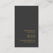 Carte de visite de monogramme professionnel Gris G (Dos)