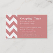 Carte de visite de monogramme rose gras Chevron (Dos)