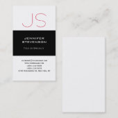 Carte de visite de Monogramme rouge noir tendance (Devant / Derrière)